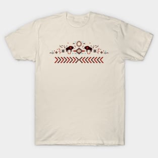 Native American Pattern with Bisons T-Shirt